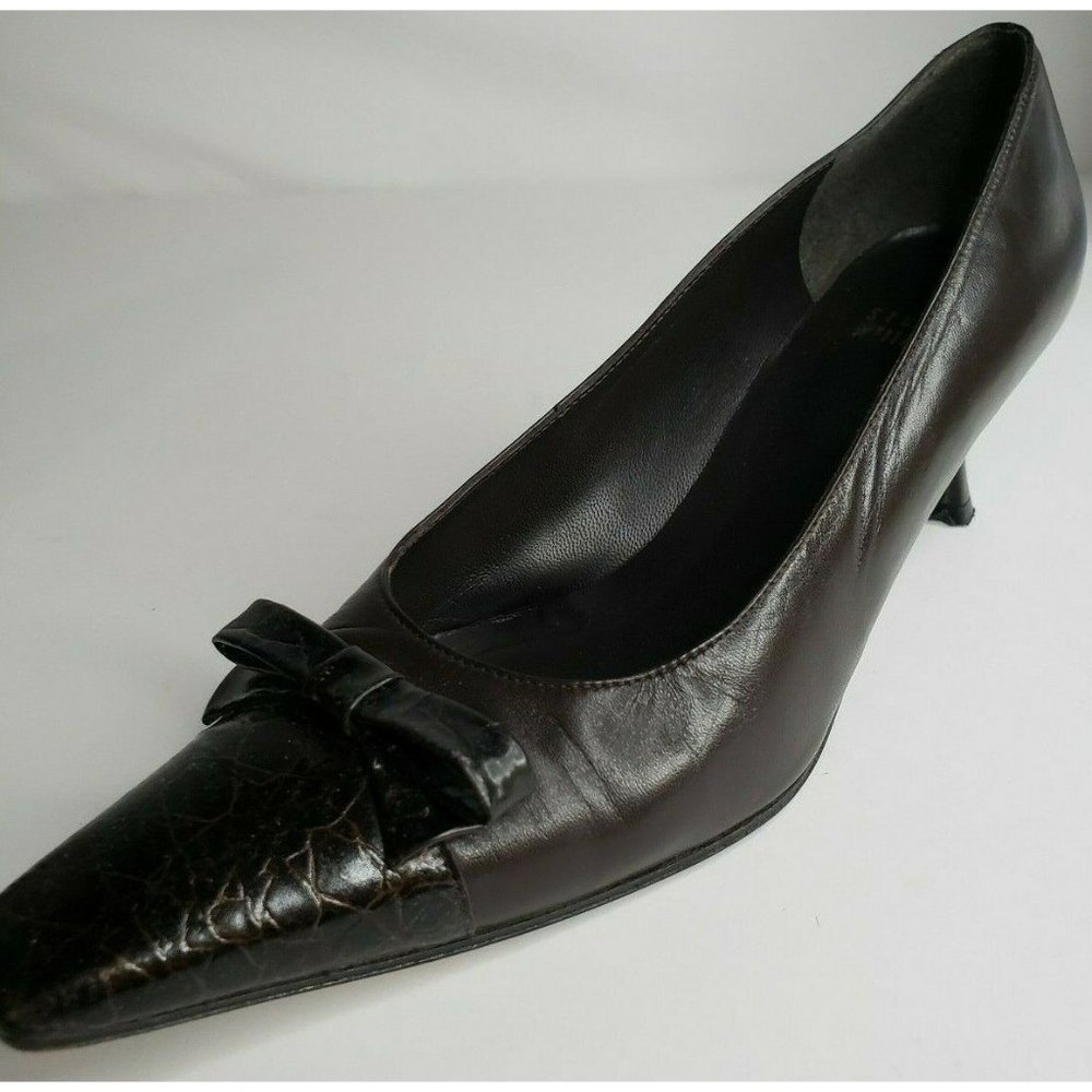 Stuart Weitzman Brown Alligator Pattern Leather Pu